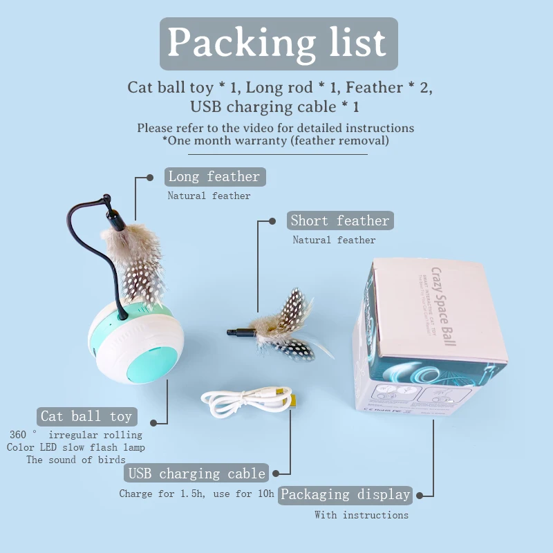 Умная игрушка для кошек режим звука птицы зарядка через USB товары бега игрушки