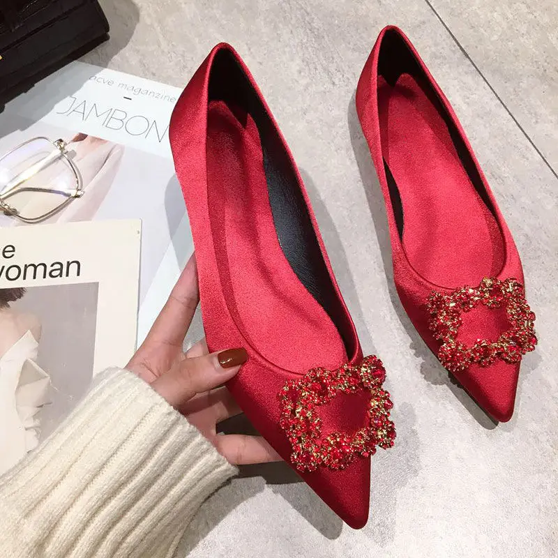 

Женские туфли-лодочки с пряжкой, на плоской подошве, свадебные классические туфли, 2022