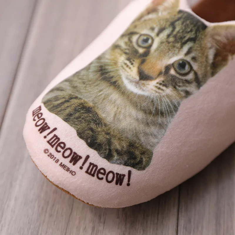 Mntrerm Women and Men Slippers Cute Cat Print Cartoon Animation Home Winter Warm Soft Cotton Indoor Shoes Flat | Обувь