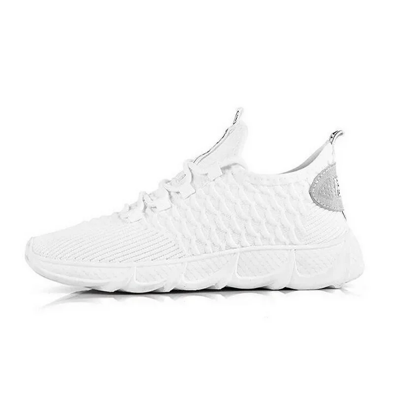 

New Men's Summer Casual Shoes Black White Sports Breathable Mesh Fly Wove Shoes Lightweight Soft and Comfortable