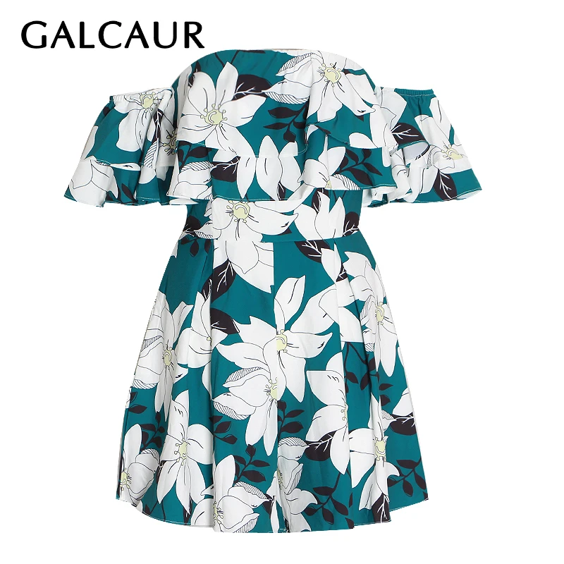 Женский комбинезон с открытыми плечами GALCAUR вырезом лодочкой коротким рукавом