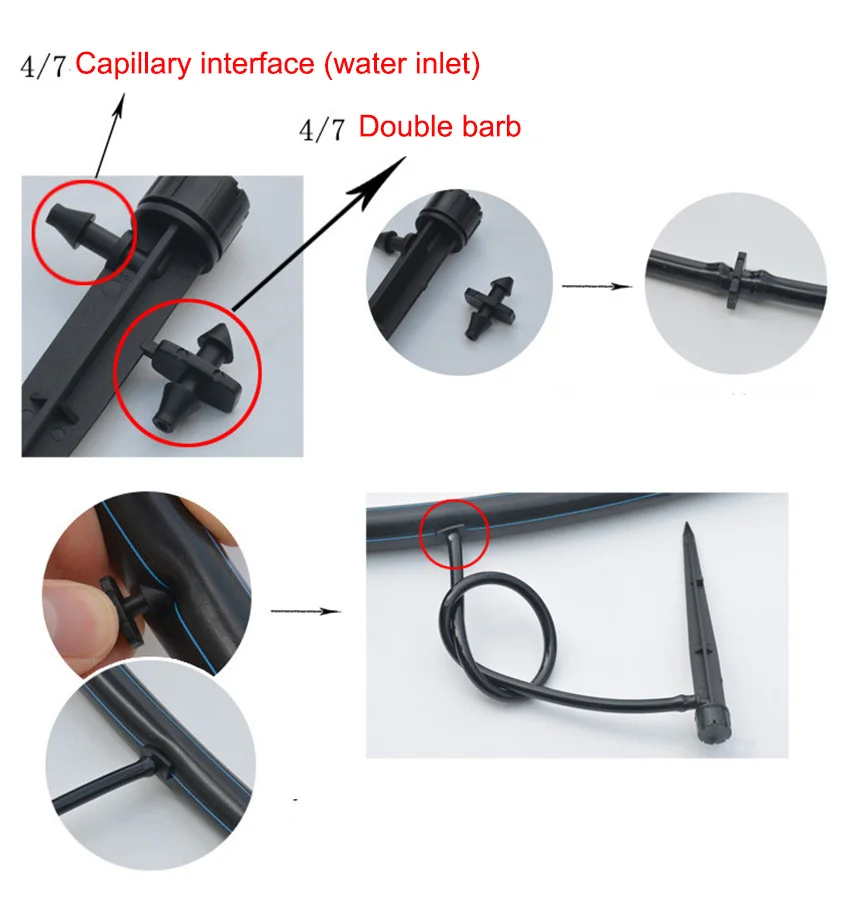 50 шт. садовый капельный полив для орошения высота 360 градусов вставка капельницы