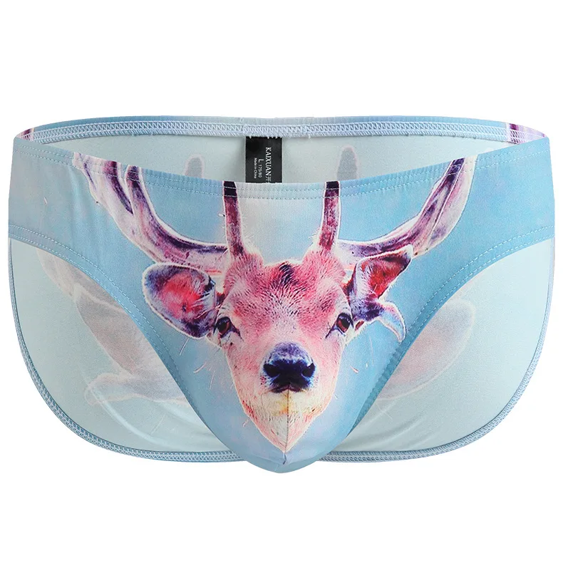 Новинка 2019 модное сексуальное мужское нижнее белье трусы с 3D волком леопардовым
