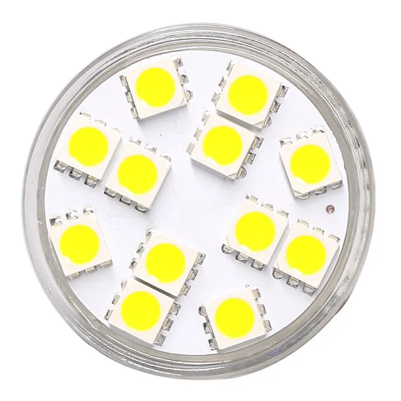 MR11 Светодиодная лампа 12 шт. SMD5050 AC/DC 12/24 в стеклянная крышка дисплея