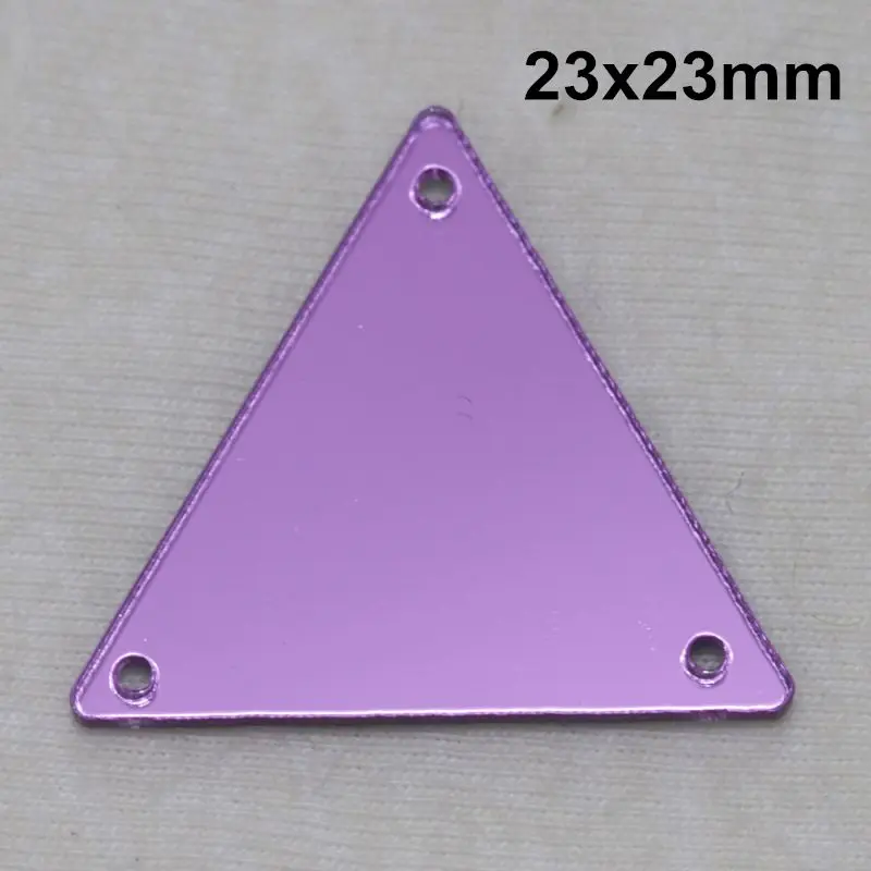 A12-23x23 Фиолетовое акриловое зеркало пришивные стразы DIY Flatback зеркальные акриловые пришивные стразы с отверстиями для шитья - Цвет: A12-23x23