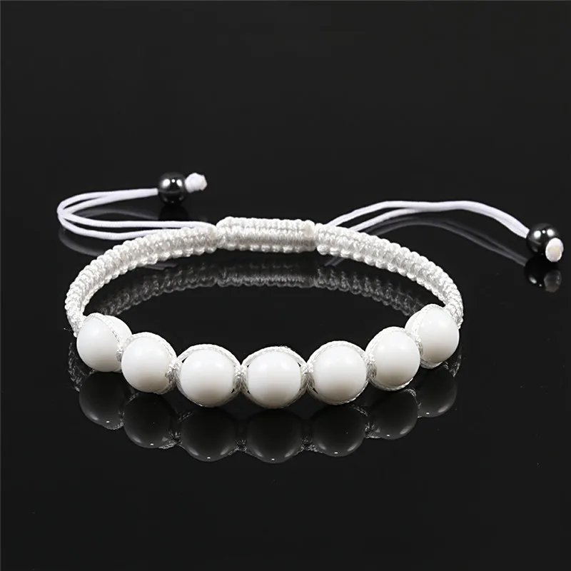 Счастливое расстояние Пара Браслеты Натуральный Белый Камень бисера Веревка