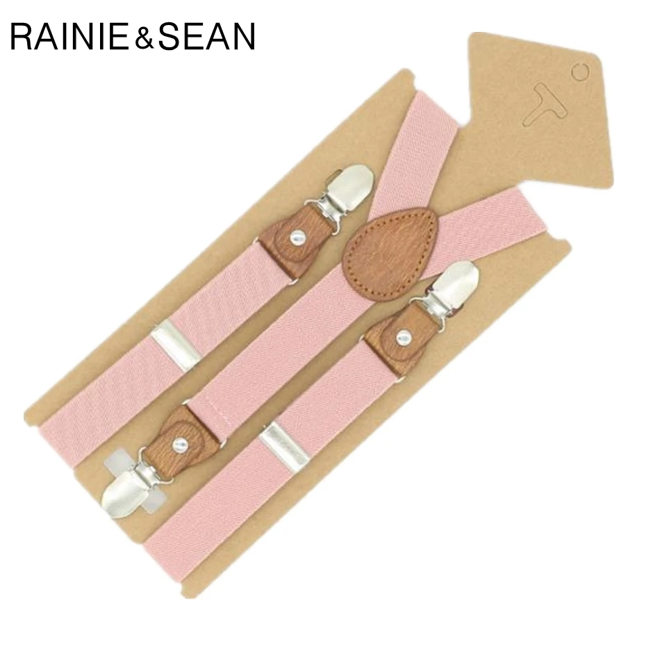 Детские подтяжки RAINIE SEAN розовые для девочки однотонные красные синие в стиле