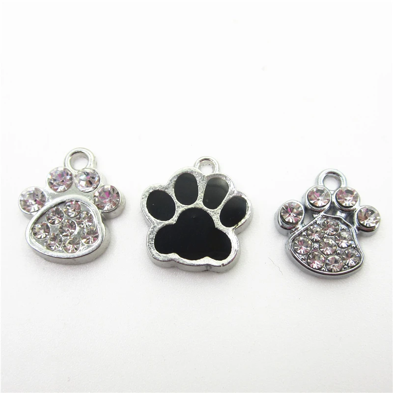 30 шт./лот смешанные кристаллы собака Лапа очаровательные Стразы Подвески с
