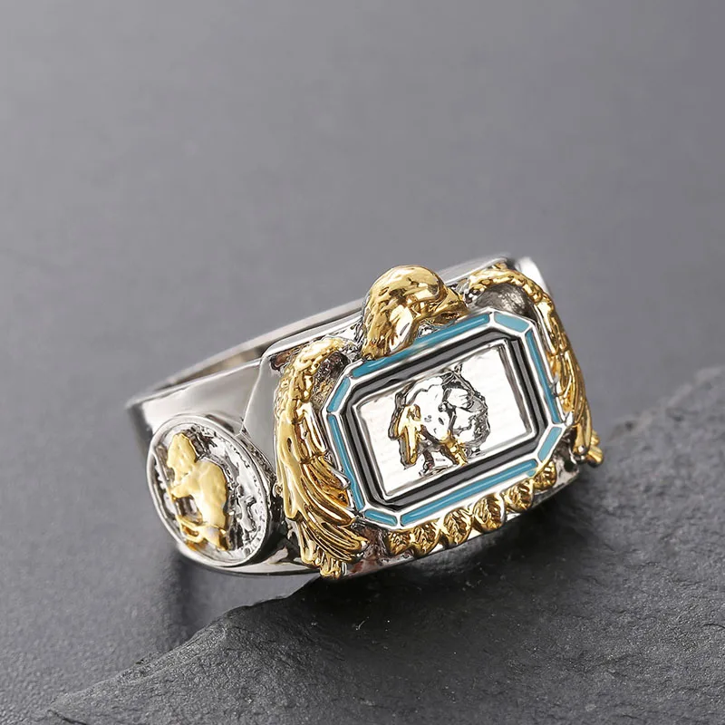 MENGYI готический панк искусственное кольцо индивидуальные руничные бусины значок