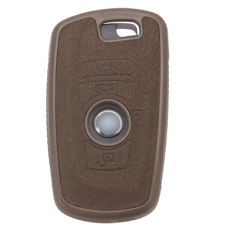 M Style Fine Suede Leather+TPU Car Key Fob Case Cover Holder Protect For BMW 520 525 F10 F30 F18 118i 320i 1 3 5 7 Series X3 X4 |