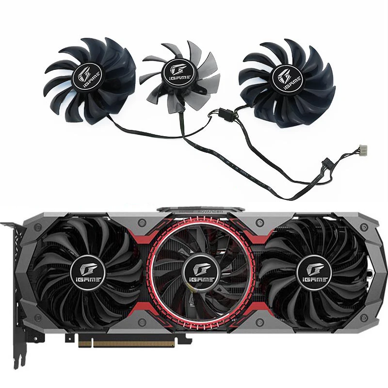 

3PCS 75MM 85MM 4PIN DC 12V RTX2060 GPU FAN For Colorful iGame GeForce RTX 2060/2070/2080/2080Ti/GTX 1660ti/1660 Video Card Fans