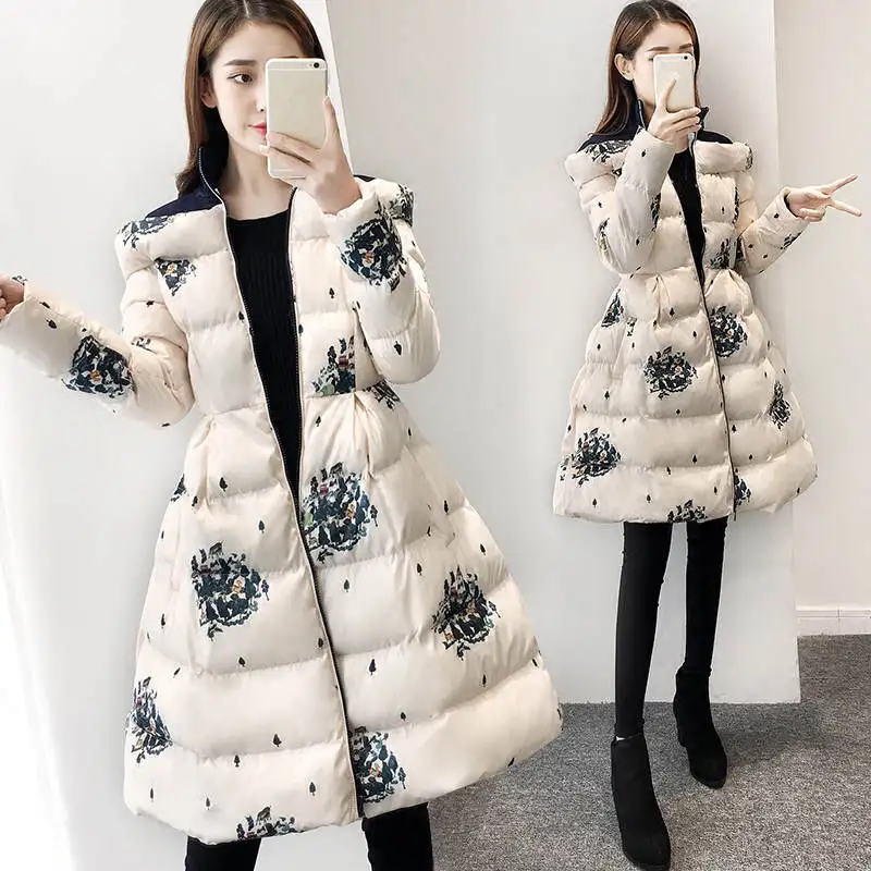 Длинная зимняя куртка с воротником стойкой женское ТРАПЕЦИЕВИДНОЕ пальто