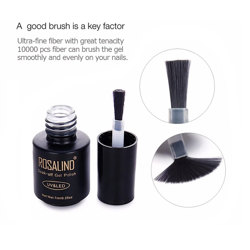 Гель-лак ROSALIND УФ 7 мл топовое покрытие база лак для ногтей удаляемый замачиванием