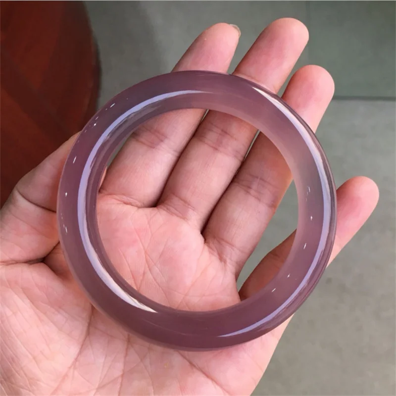 

Hot selling natural hand-carve Imperial Purple Chalcedony jade Baranglet 56-62mm bracelet fashion Men Women Luck Gifts Amulet f