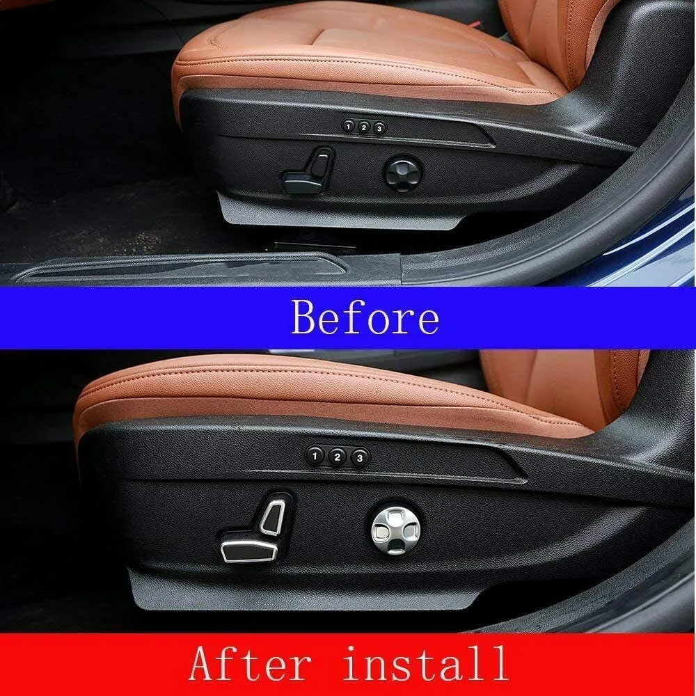 

Trim Button 6pcs Cover ABS Accessories Adjustment Black Silver Replacement Seat