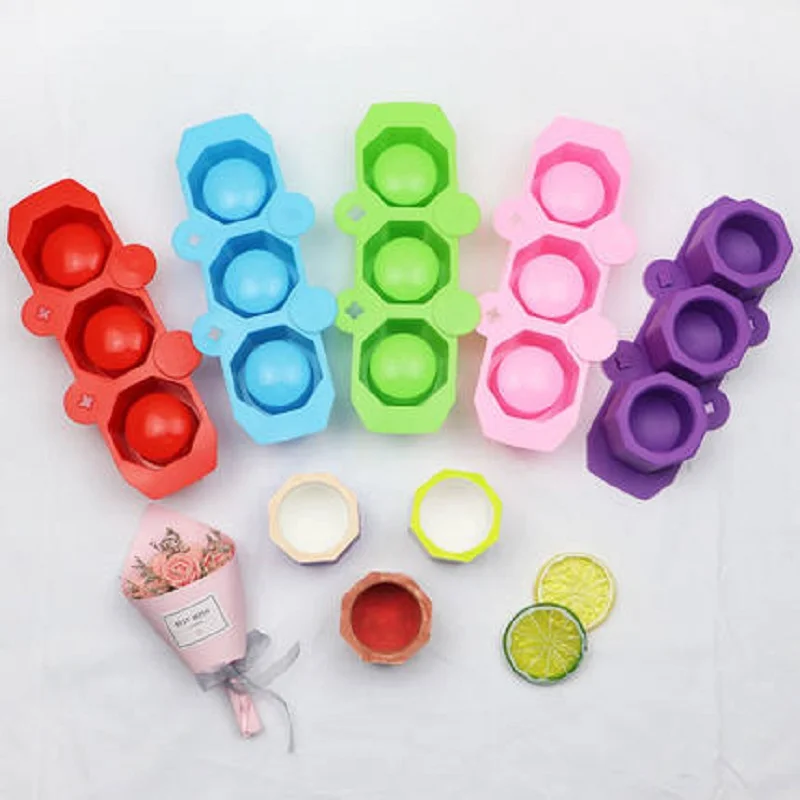 3 отверстия силиконовая форма для кубиков льда креативная 3D DIY суккулентная