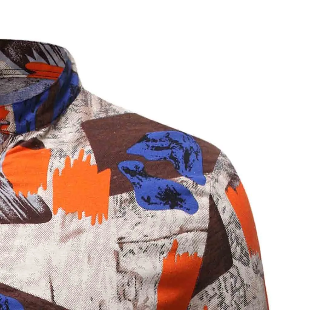 SAGACE Взрывная многоцветная Мужская Этническая Повседневная хлопковая гавайская