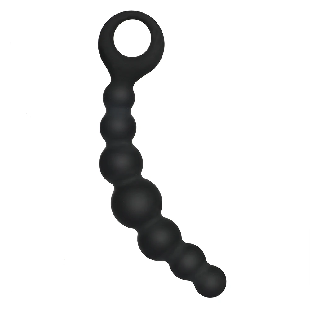 Анальная пробка из мягкого силикона с бусинами длинные шарики для стимуляции