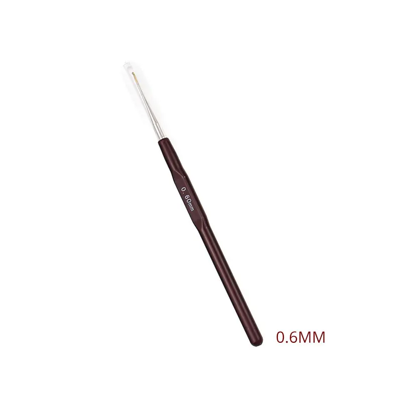 0.6mm 1 шт. 18 размеров 0,5-2,2 мм крючки для вязания крючком алюминиевые маленькие кружева вплетать в пряжу спицы крючок для инструменты для изготовления кукол крючки для вязания - Цвет: 0.6mm