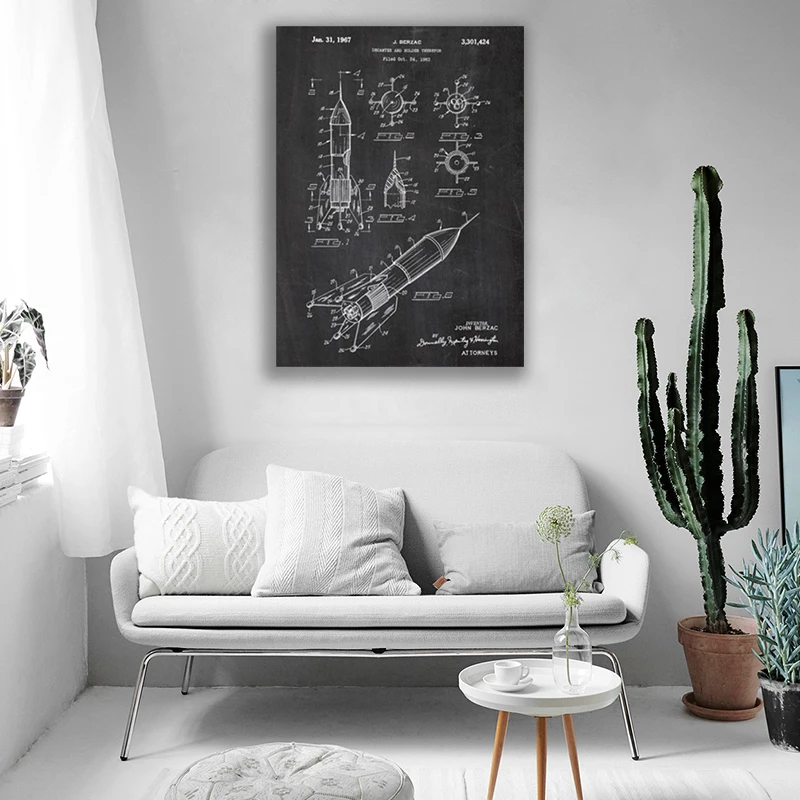 

Space Patent Posters and Prints Outer Space Ships Blueprints Poster Wall Art Pictures Decor Gift idea Canvas Painting Science