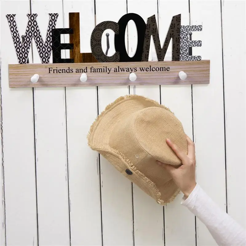 

Wooden Clothing Hook Simple Wall Mounted Hook Nail-Free Wall Coat Rack Clothing Storage Rack Clothes Holder Decor Ornament
