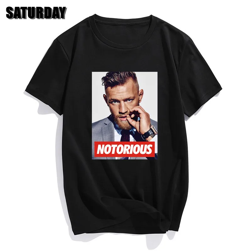 Мужская футболка бренд Conor Mcgregor забавная боксер фитнес белый с коротким рукавом