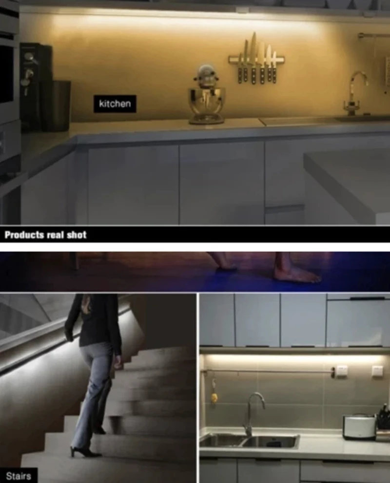 Теплый светильник холодного 1 м 2 3 движения Сенсор светодиодный ночной