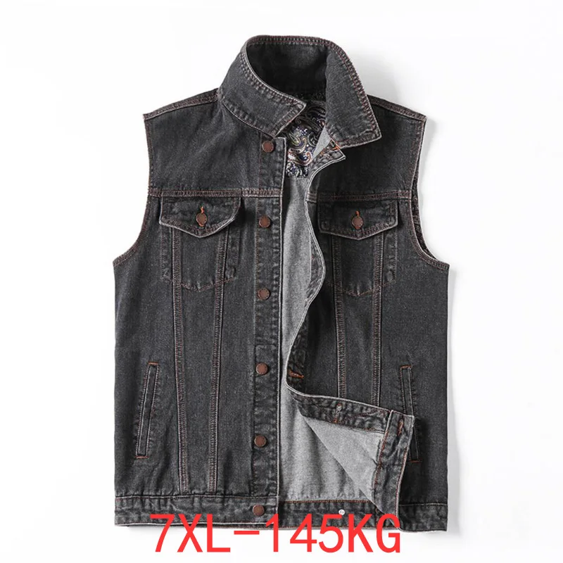 Размера плюс 5xl 6xl 7XL в Военном Стиле джинсовый жилет Для мужчин на открытом