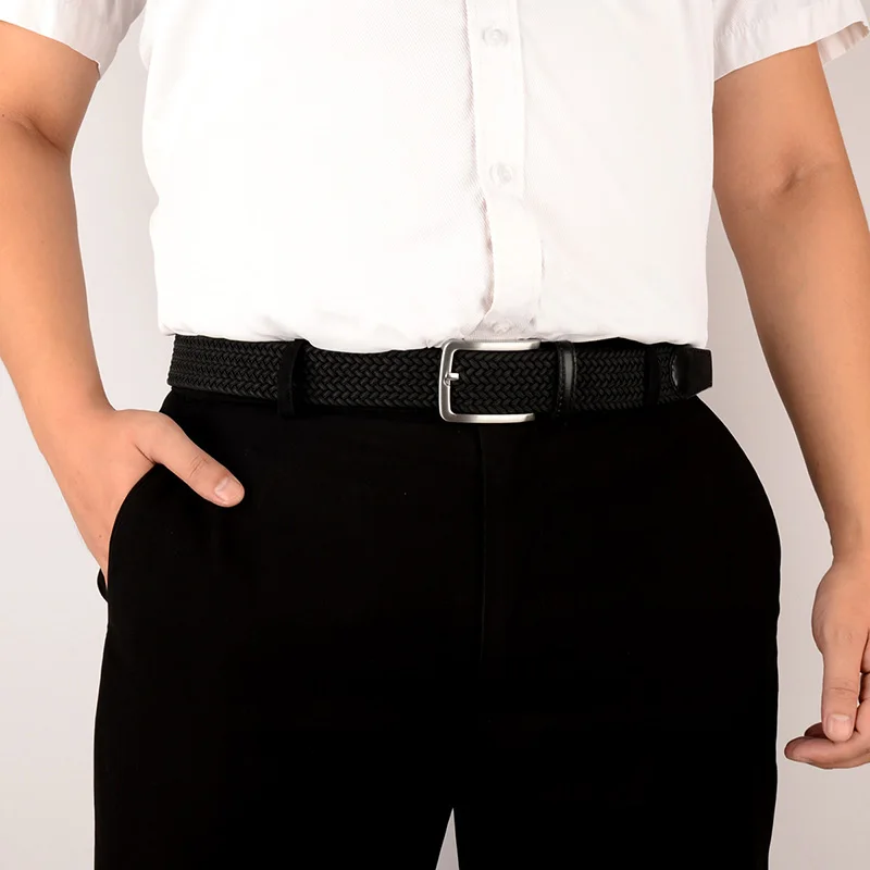Пояс Drizzte размера плюс 130 см до 190 большой мужской эластичный пояс стрейч плетеный