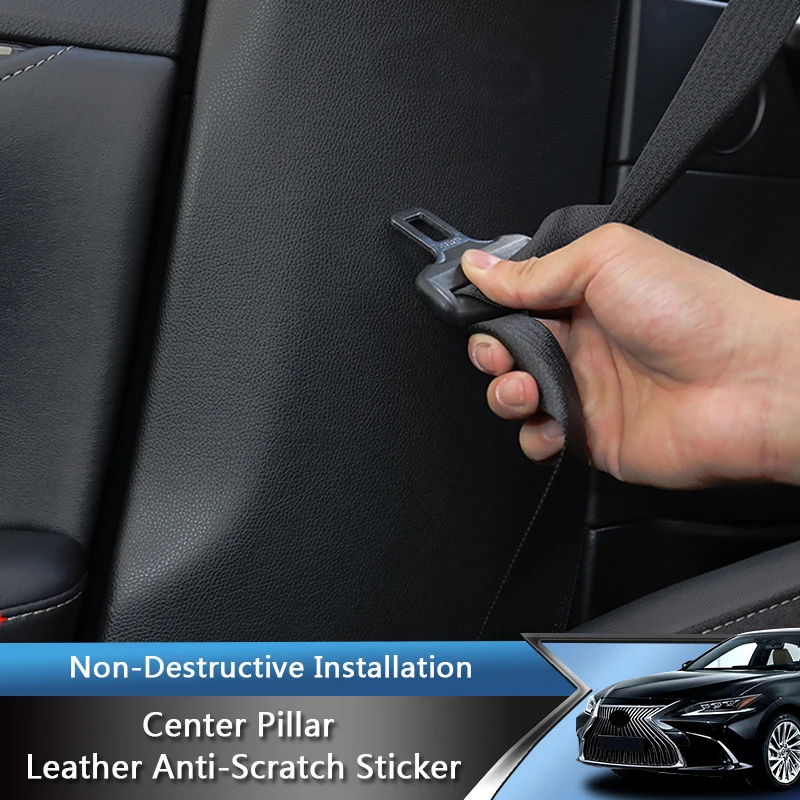 

QHCP Car Inner Door Column B Pillar Stickers Protection Safety Belt Buckle Anti-scratch Anti-kick For Lexus NX RX UX Accessories