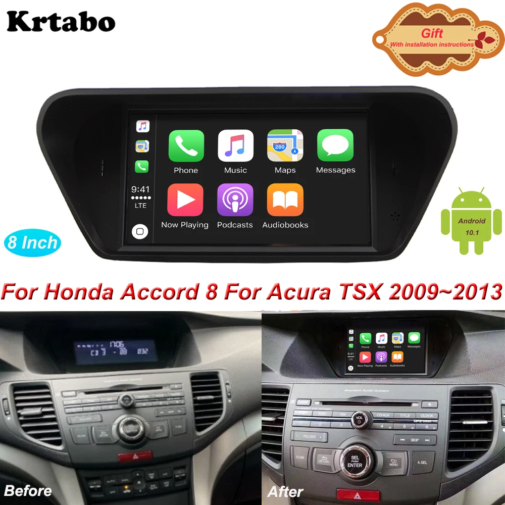 Для Acura TSX для Honda Accord 8 2009 ~ 2013 Android 10 1 мультимедийный плеер автомобильное радио GPS