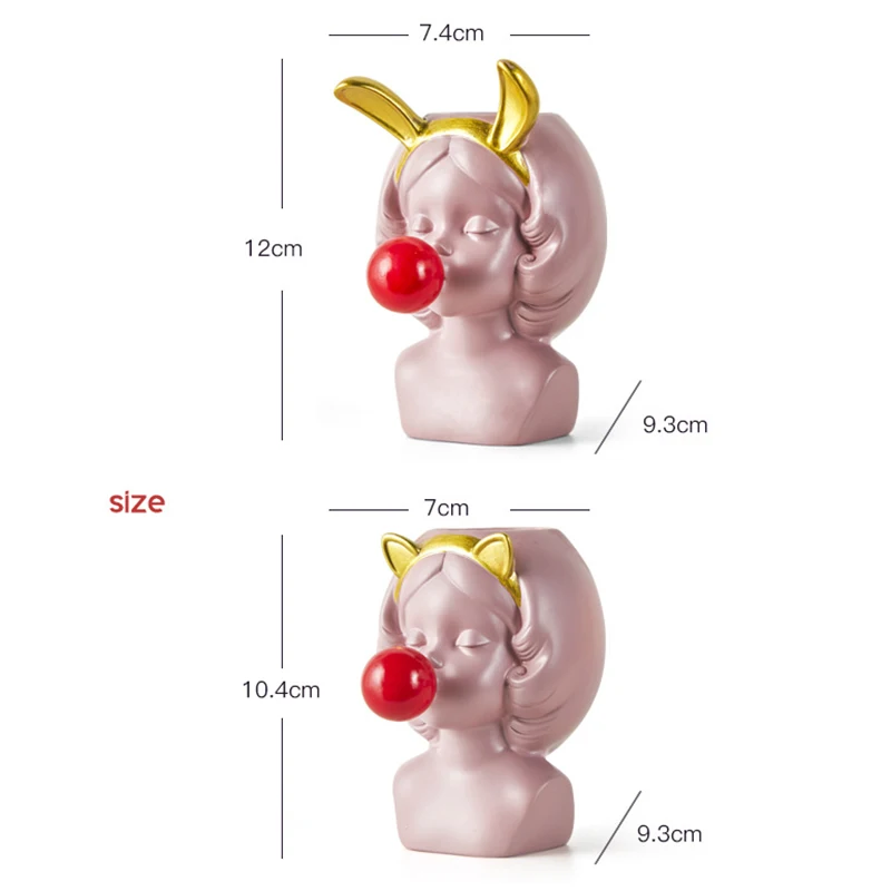 

High Multifunctional Cute Girl Blowing Bubbles Planters Flower Succulent Pot for Home Garden Decor LG66