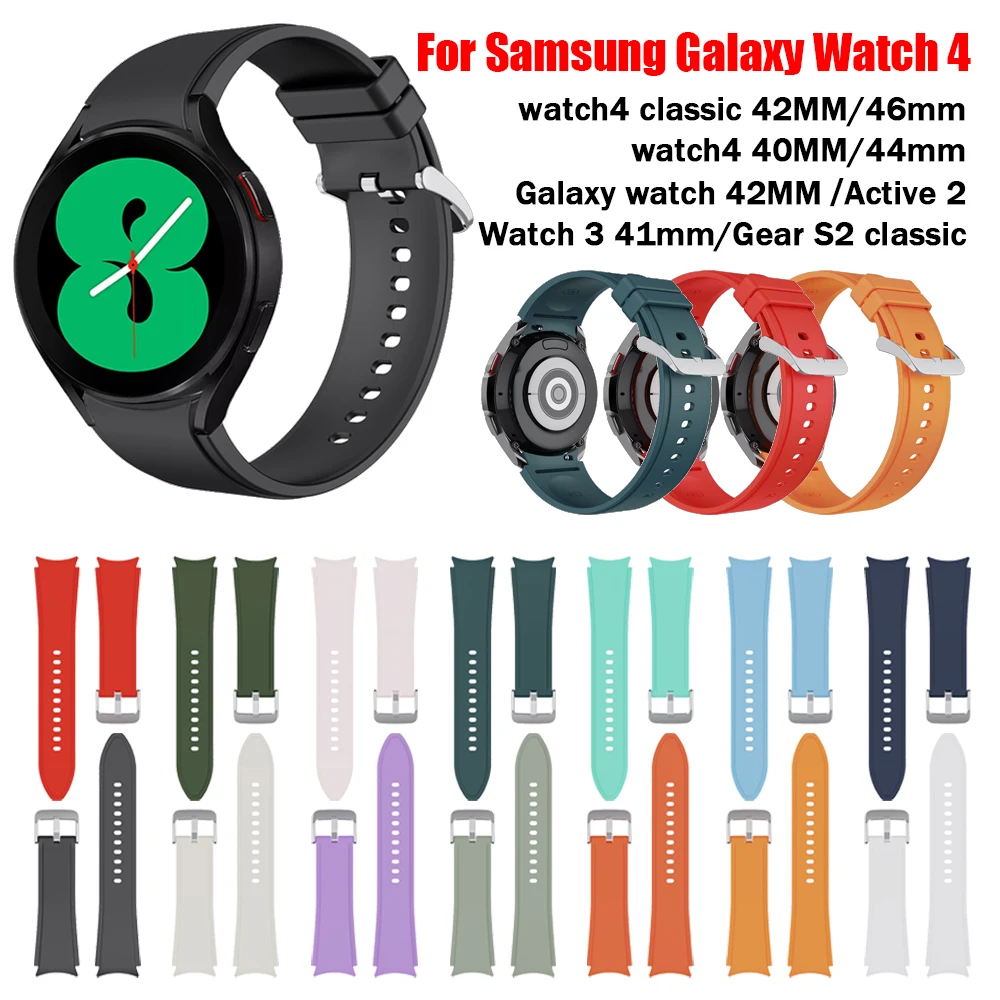 

New 20mm Original Band For SAMSUNG Galaxy Watch 4 40MM/44mm Soft Silica gel Strap For Samsung watch4 classic 42MM/46mm Active 2