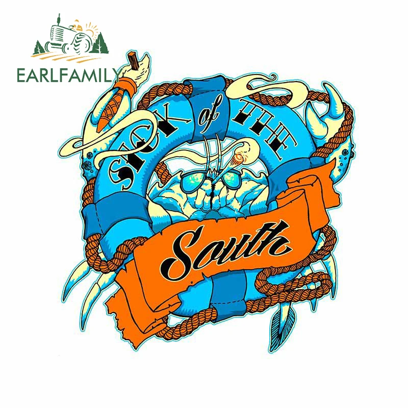 

EARLFAMILY 13 см x 12,3 см для большого Юга, наклейки на бампер автомобиля, Оформление интерьера автомобиля, зернистость от царапин