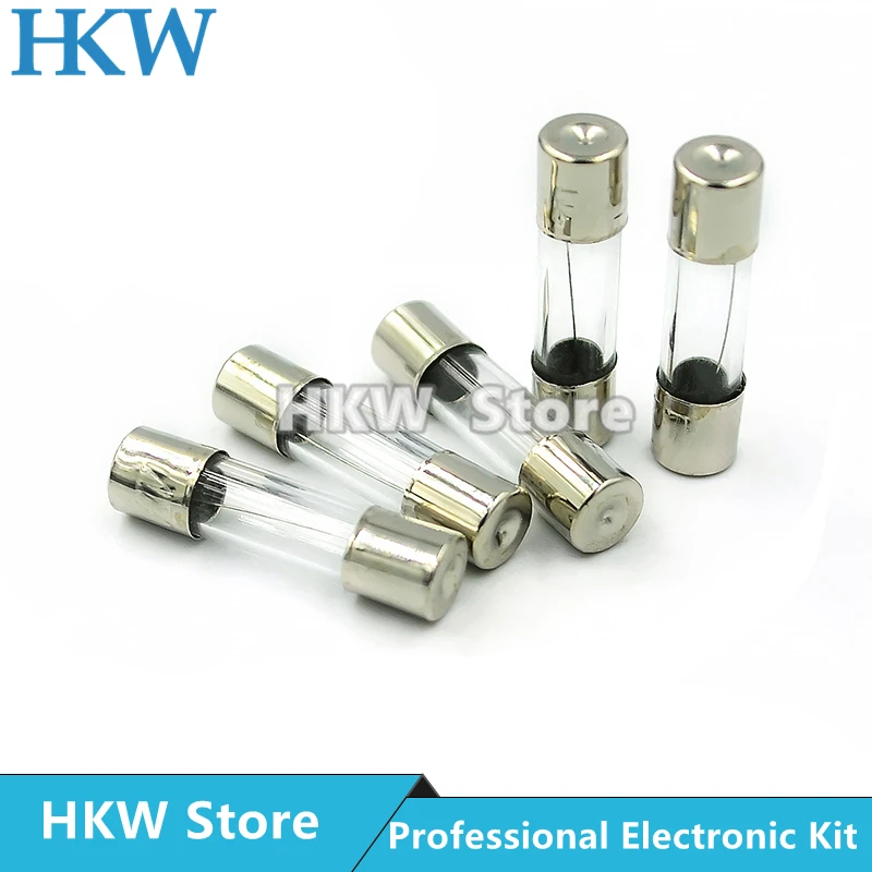 10 шт. / Лот Предохранитель со стеклянной трубкой 5x20MM 6X30MM 0.1A 0.2A 0.5A 1A 2A 3A 3.15A 4A 5A 6.3A 7A 8A