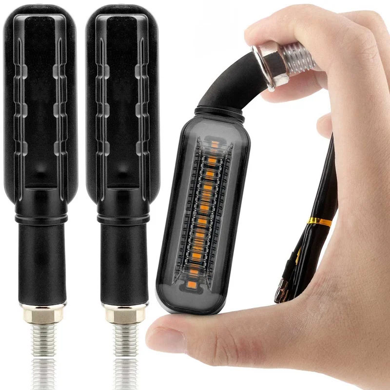 

2PC Universal LED Turn Signal Light Motorcycle Stop Signals DRL Flowing Water Flasher 2 in 1 Blinker Tail Lamp Brake Light