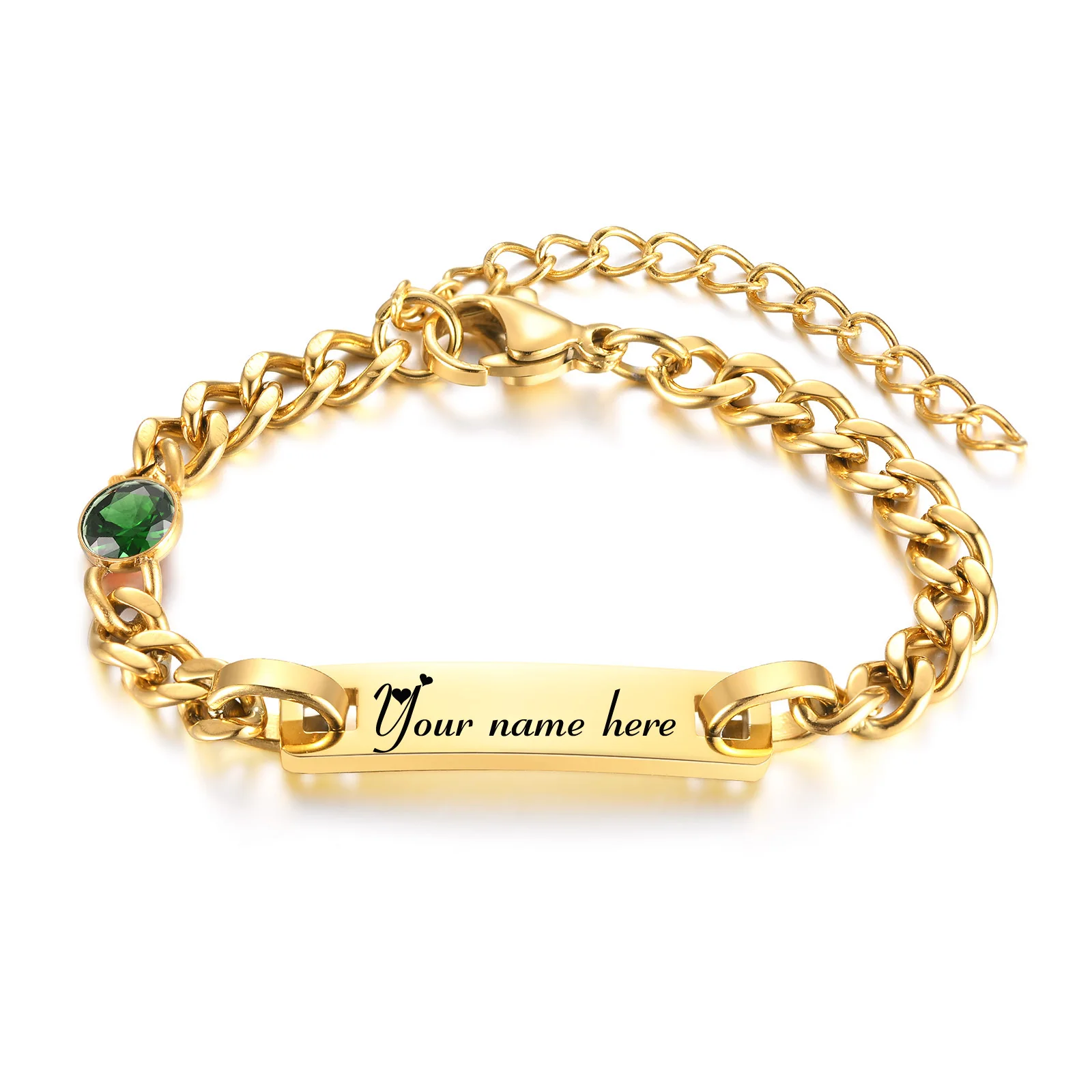 

Customized Baby Girl ID Name Bracelet Stainles Steel Gold Color, Persoanlized AdjustableToddler Bracelets, Kid Children Boy Gift