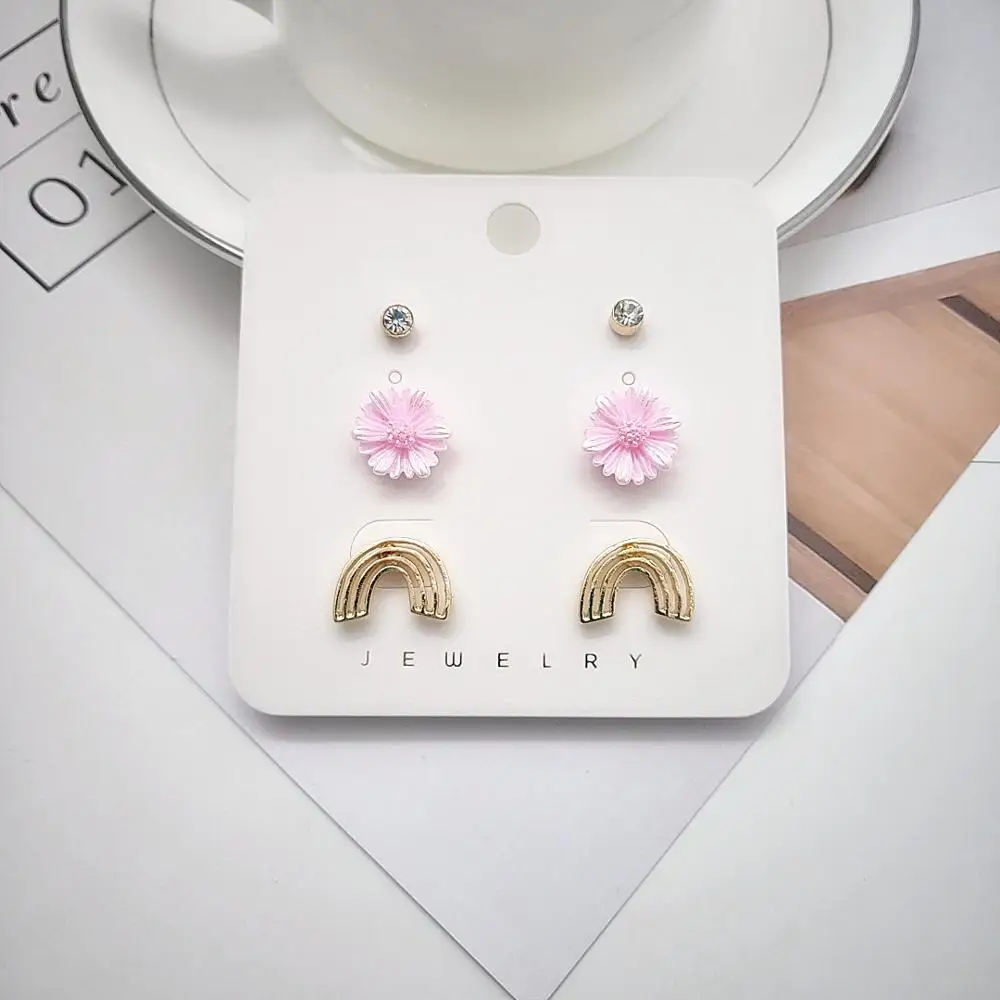 Серьги с золотым сердечком 3 пары модные украшения вечерние серьги подарки на