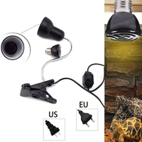 mini pet reptile heat lamp kit with clip on lights e27 socket holder heating lamp set tortoises basking lighting 50w 75w 100w