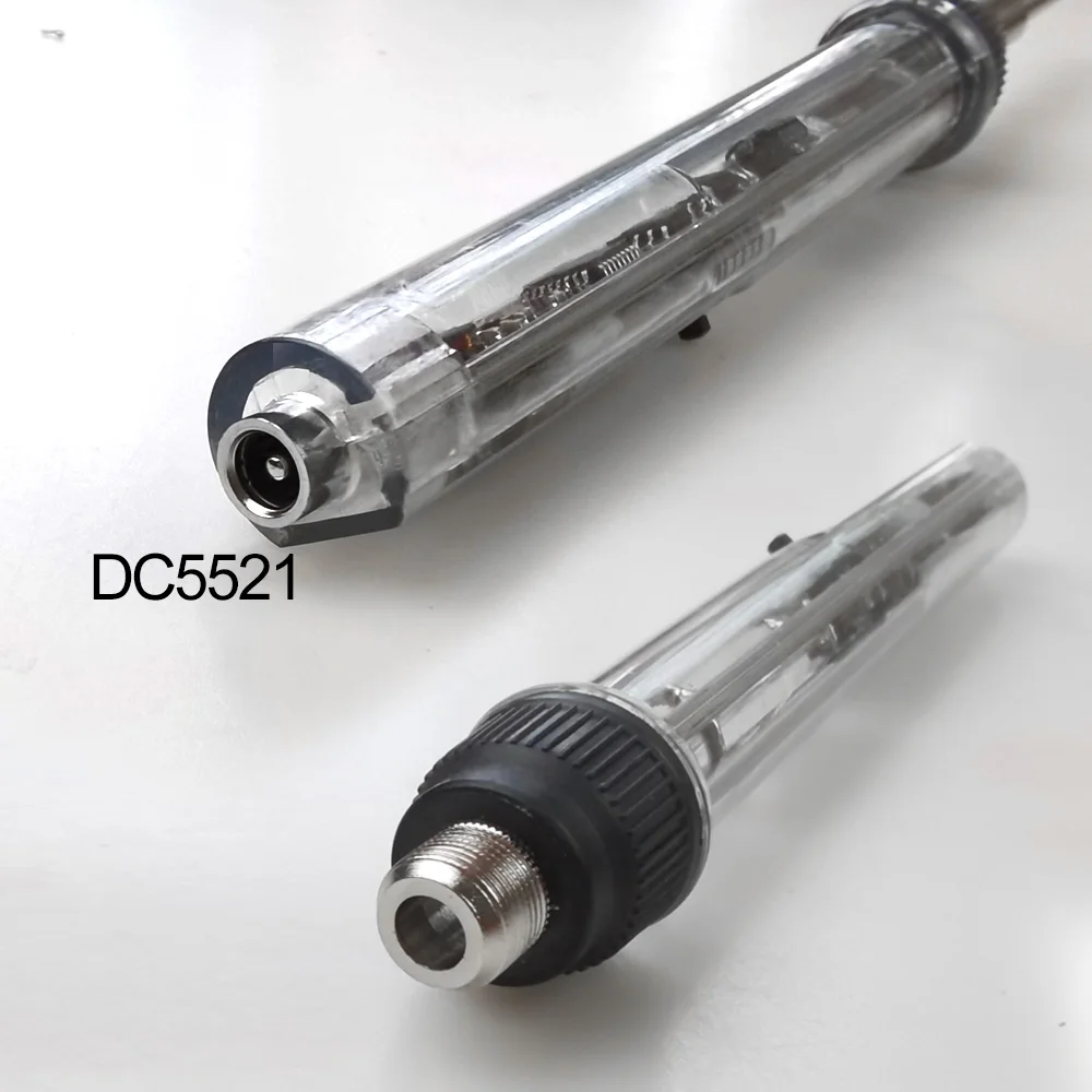 DC 16-24V 72W T12 Mini electric soldering iron adjustable temperature With OLED digital display Transparent plastic shell handle |