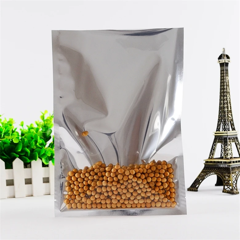 

100Pcs/Lot Silver Open Top Heat Sealable Bags For Samples Clear Food Grade Plastic Pouch Flat Mylar Aluminum Foil Bag Packaging