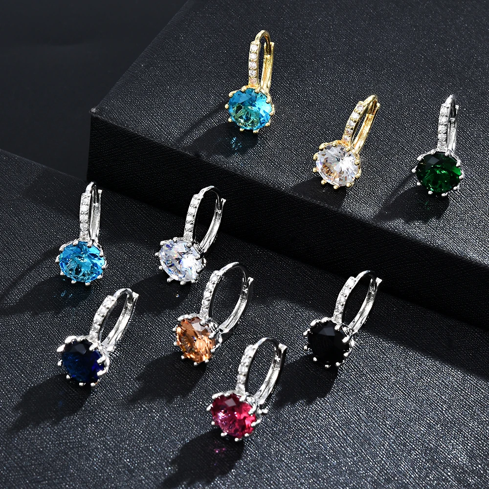 2020 NEW 11 Colors Elegant Drop Earrings Women Jewelry Cubic Zircon Dangle Korean Wedding Accessories | Украшения и аксессуары