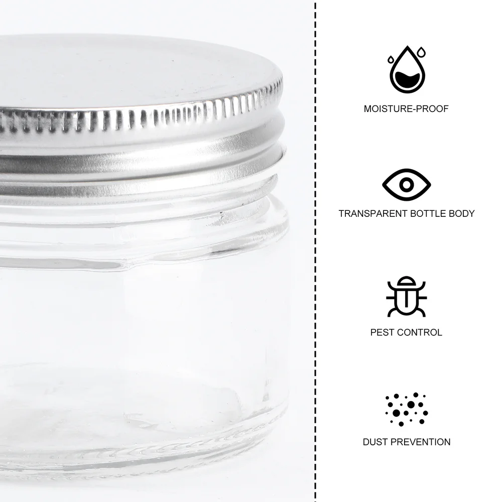 

6Pcs Glass Salad Canister Household Honey Storage Jar Food Seal Jar with Lid