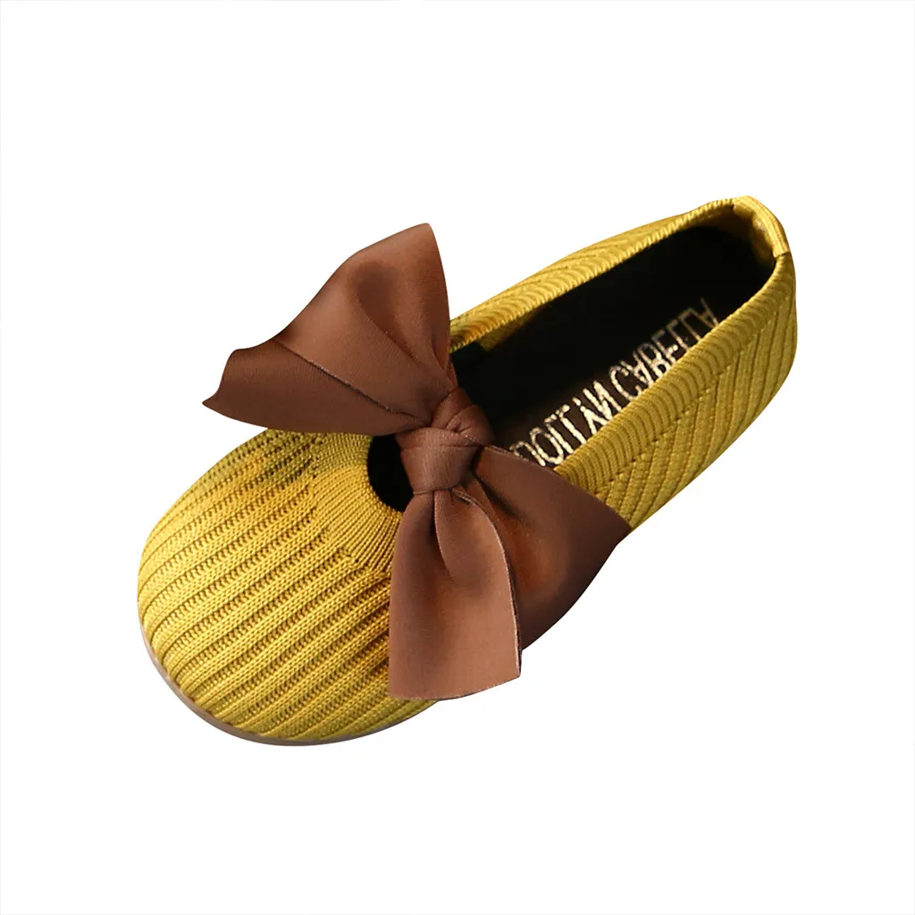 Обувь для маленьких девочек обувь принцессы с бантом однотонные слипоны