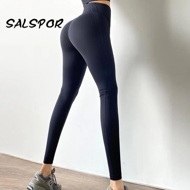 

SALSPOR Bubble Butt Leggings Women High Waist Sexy Sport Legging Push Up Booty Womens Pants Workout Training Gymwear Solid