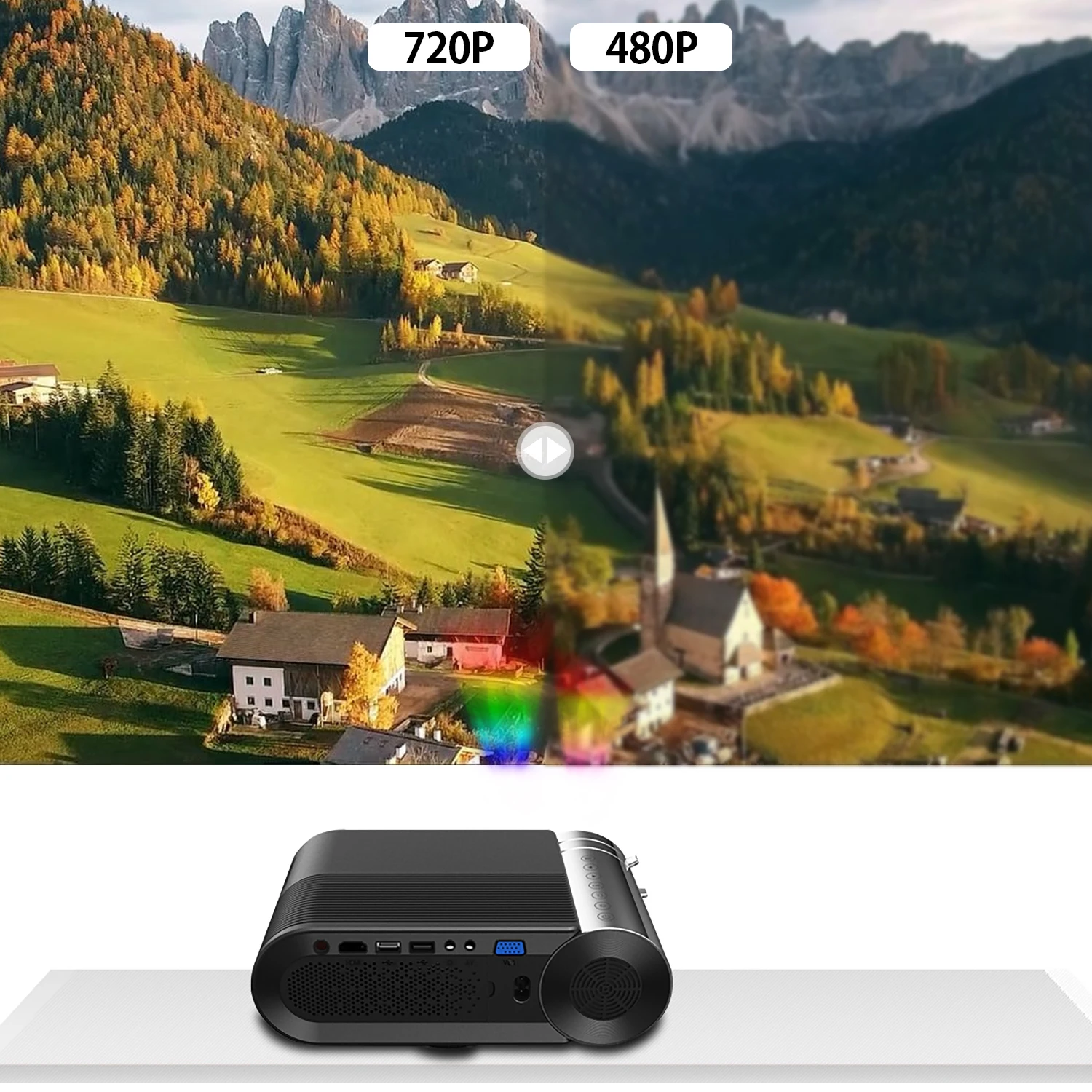 720P портативный светодиодный мини-проектор HD для 1080P беспроводной WiFi многоэкранный видеопроектор с инфракрасной функцией дистанционного управления