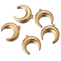 5pcslot gold horns crescent moon stainless steel charm pendants for diy connector necklace jewelry making supplies wholesale