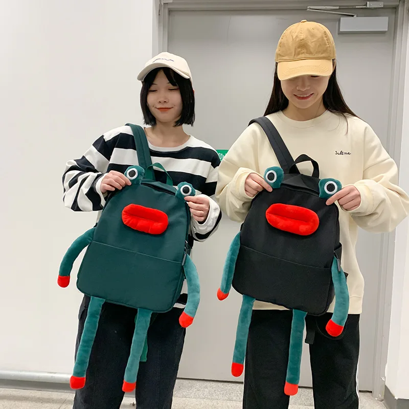 Индивидуальные рюкзаки Модный молодежный рюкзак унисекс с забавной лягушкой и