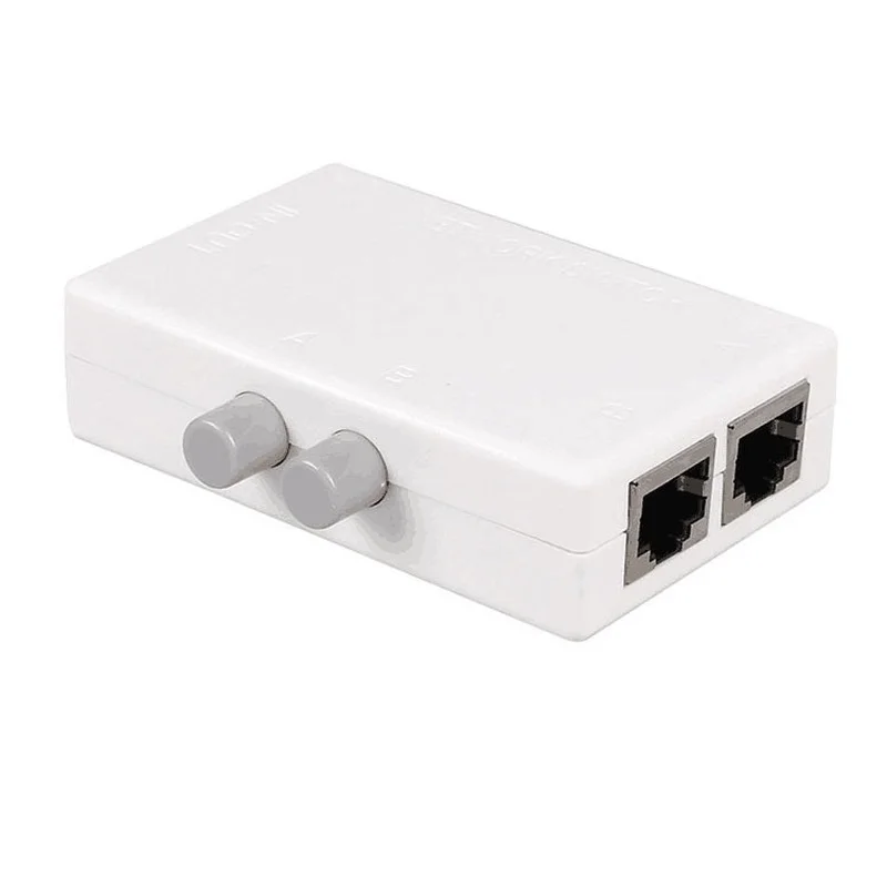 

Mini 2 Port RJ45 RJ-45 Network Switch Ethernet Network Box Switcher Dual 2 Way Port Manual Sharing Switch Adapter HUB