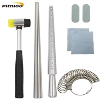 phyhoo jewelry tools 4pcs set ring enlarger stick mandrel handle hammers ring sizer finger measuring stick free shipping